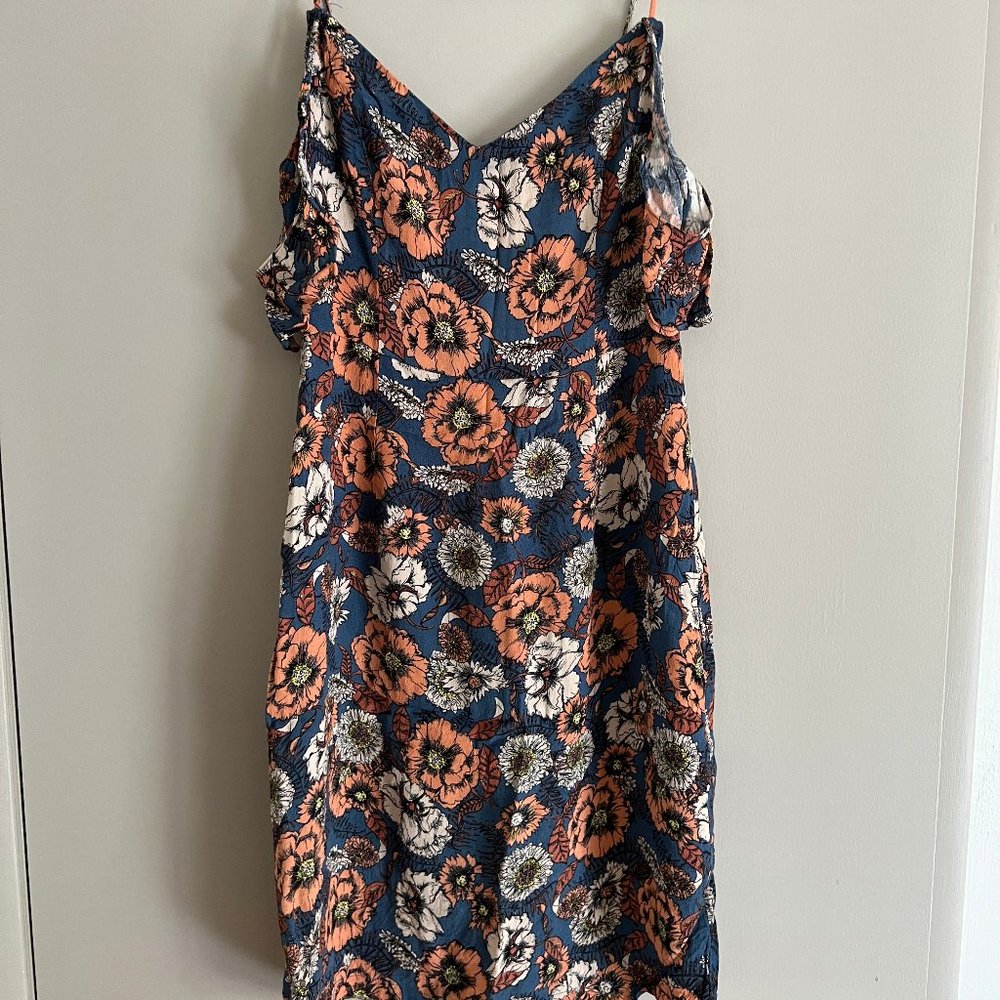 Floral Mini Dress with Spaghetti Straps and off the shoulder
